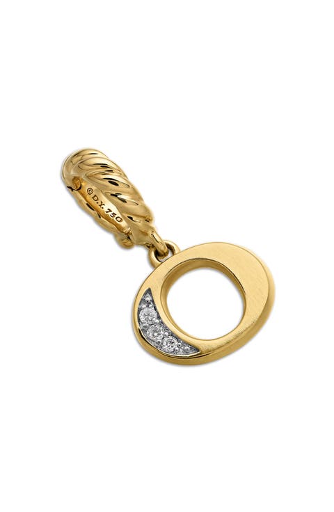 Pavé A Initial Pendant in 18K Yellow Gold with Diamonds