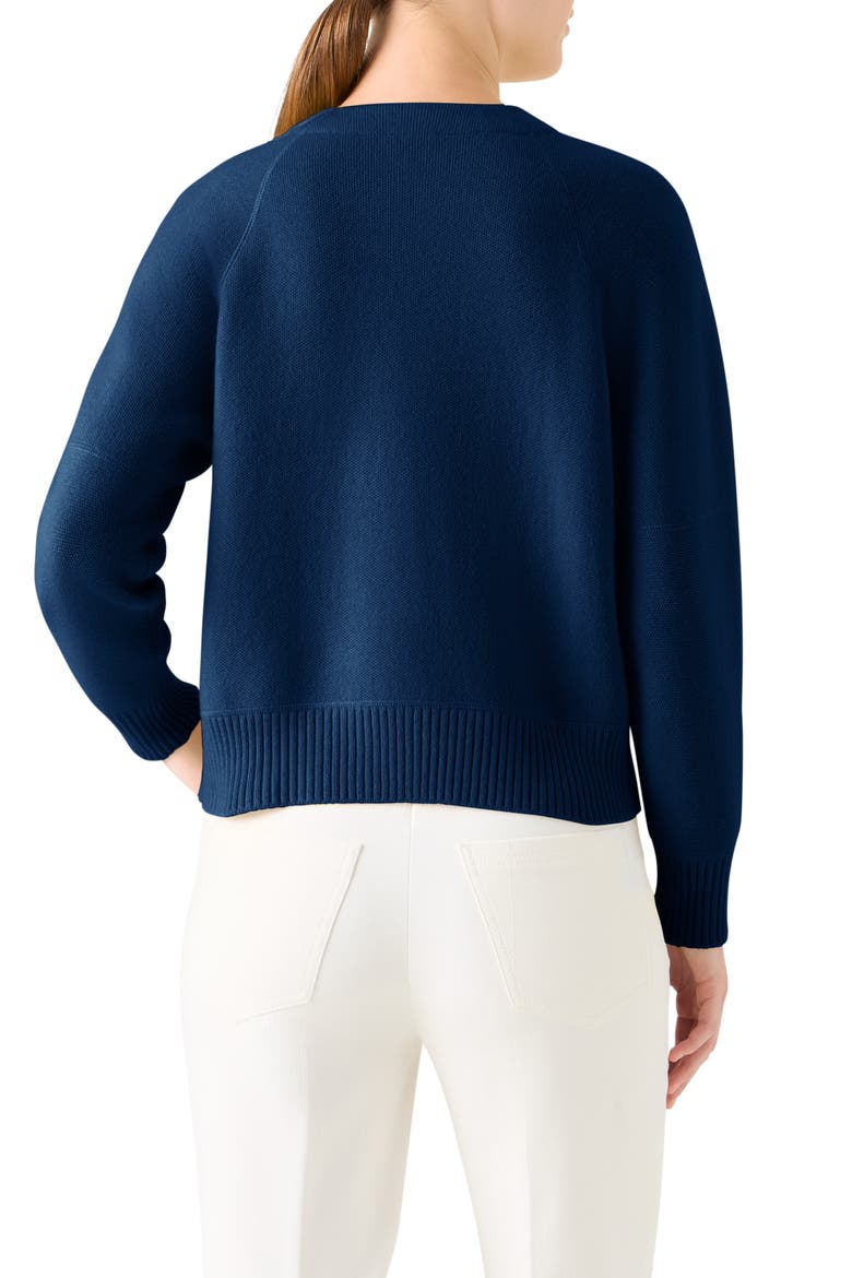 Cashmere Piqué Zip-Up Cardigan, Alternate, color, DENIM