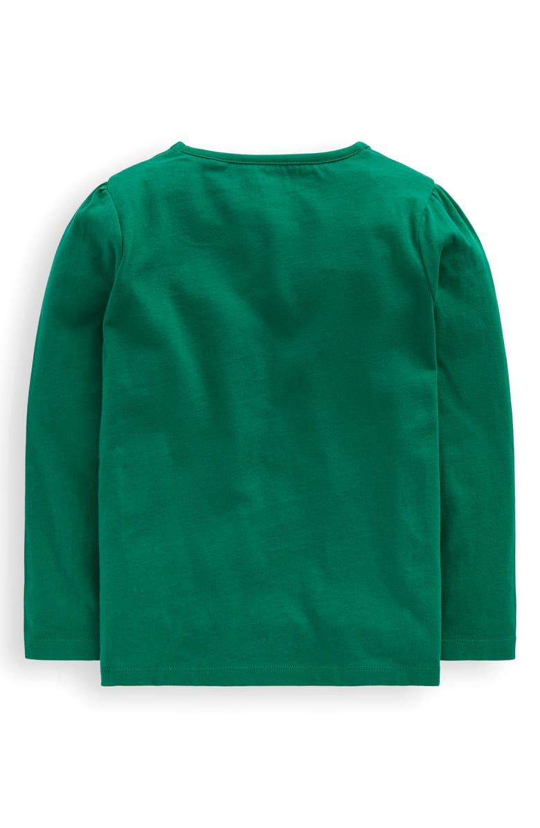 Mini Boden Kids' Owl Appliqué Cotton Graphic T-Shirt, Alternate, color, Green Owl