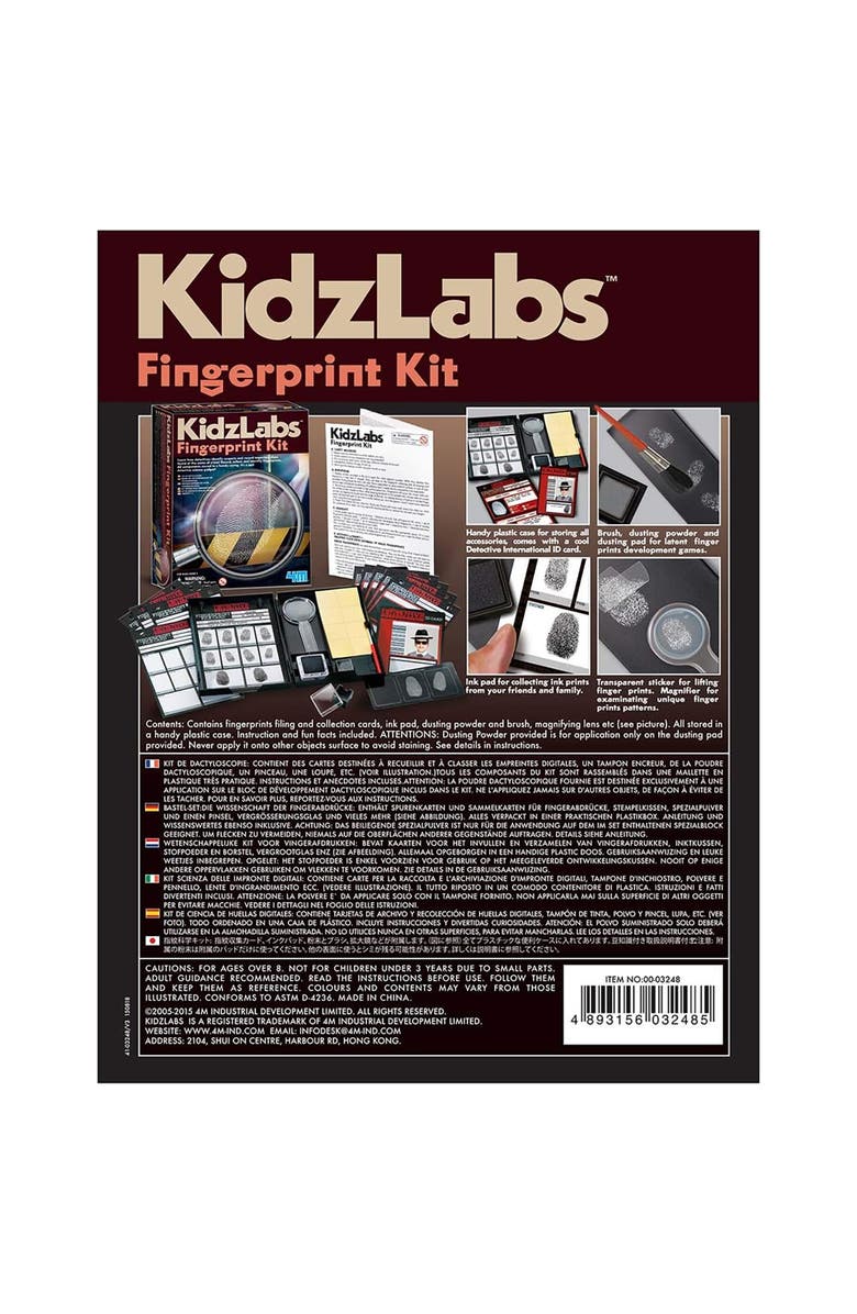 4M KidzLabs Fingerprint Kit, Forensic Crime Scene Tool Set, Alternate, color, Multicolored