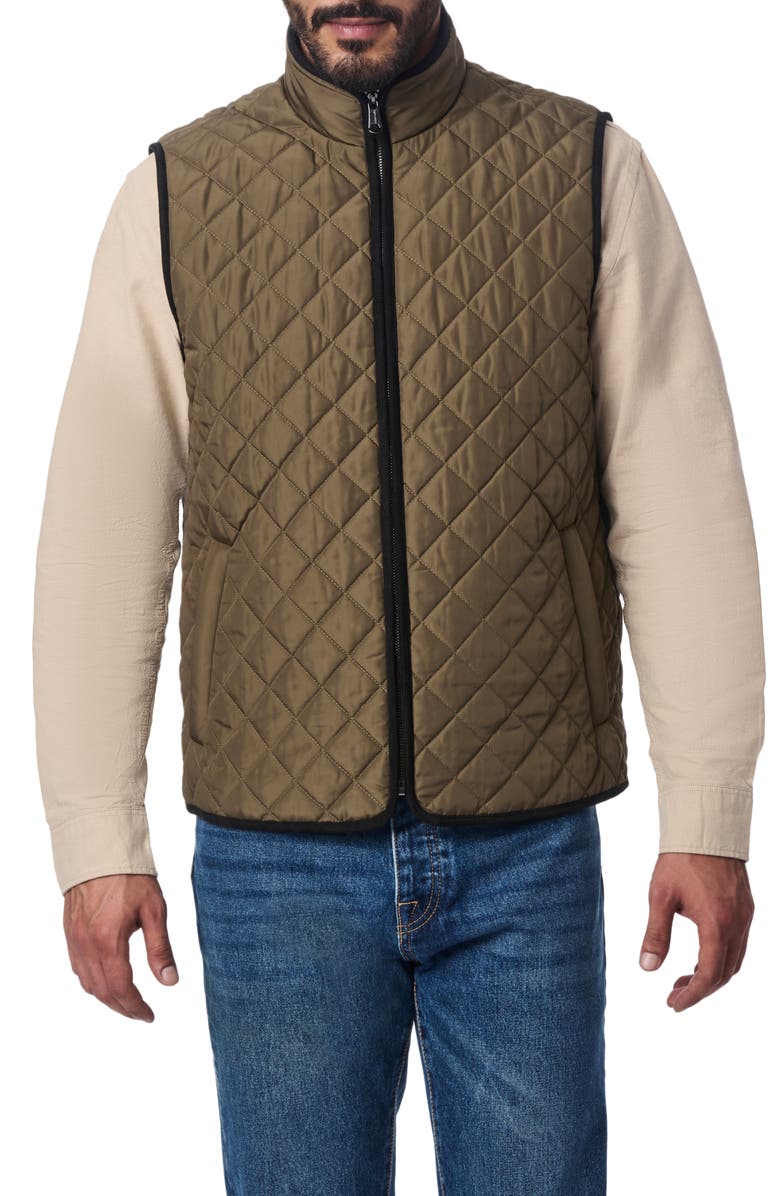 Bernardo Smart Leisure Quilted Vest, Main, color, Olive
