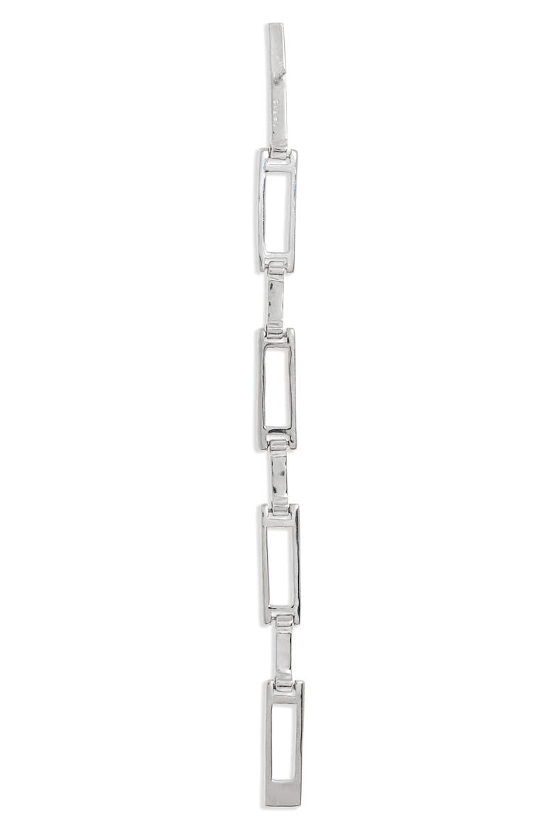 Grid Mismatched Drop Earrings, Alternate, color, STERLING SILVER