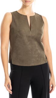 MAX STUDIO Sleeveless Faux Suede Top