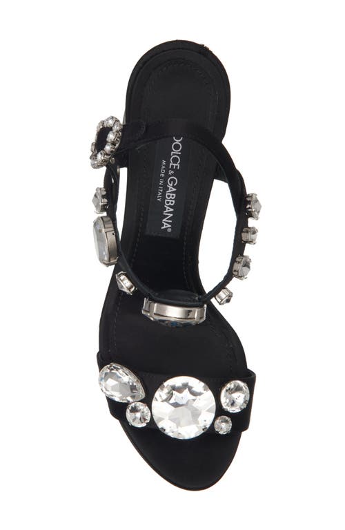 Dolce & Gabbana Satin Sandals With Gemstone Embellishment