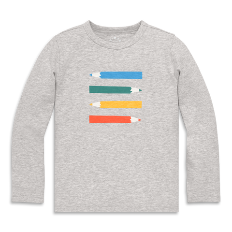 Kids Long Sleeve Colored Pencils Tee (Toddler, Little Kid & Big Kid)