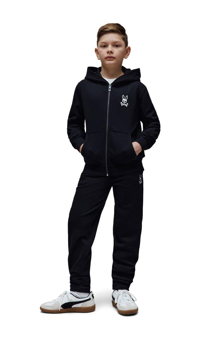 Psycho Bunny Kids' Timothy 4K Bunny Embroidered Full Zip French Terry Hoodie, Alternate, color, 