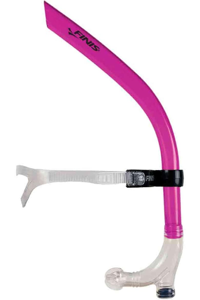 Original Swimmers Snorkel Center Mount Design For Swim Training Adjustable Fit Purge Valve, Main, color, Pink