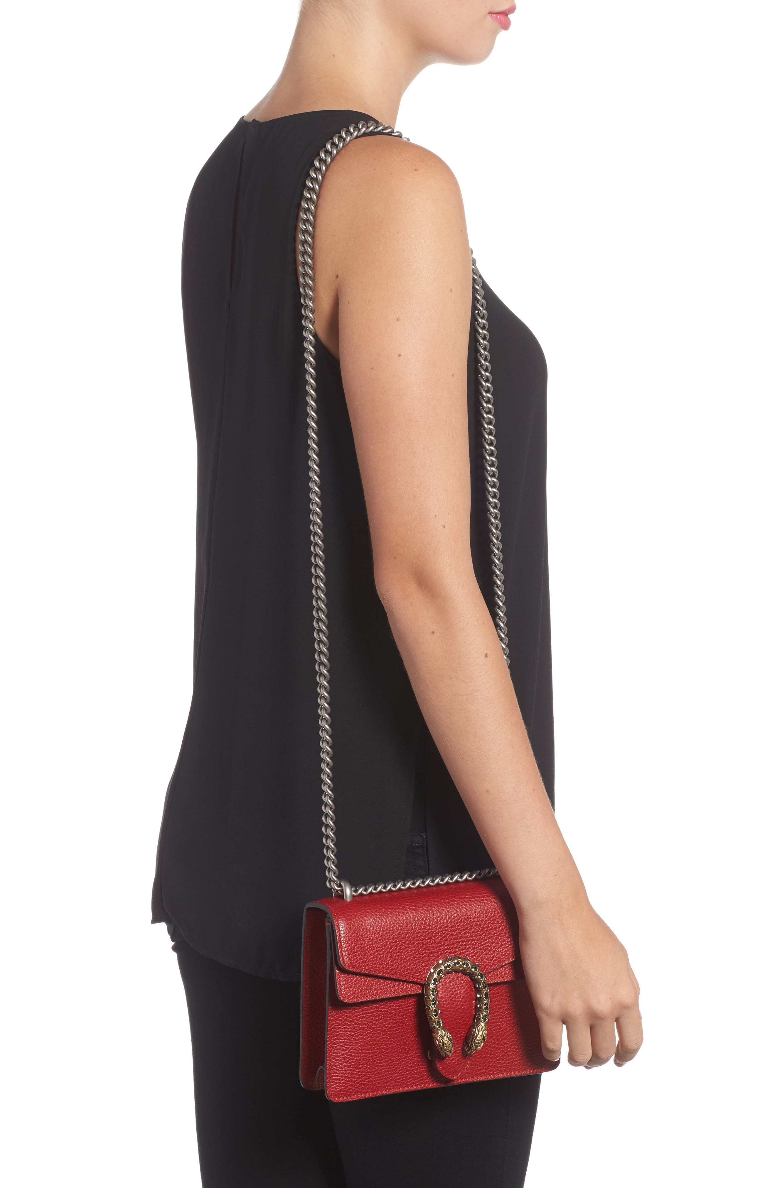 Gucci Mini Dionysus Leather Shoulder Bag, Alternate, color, 