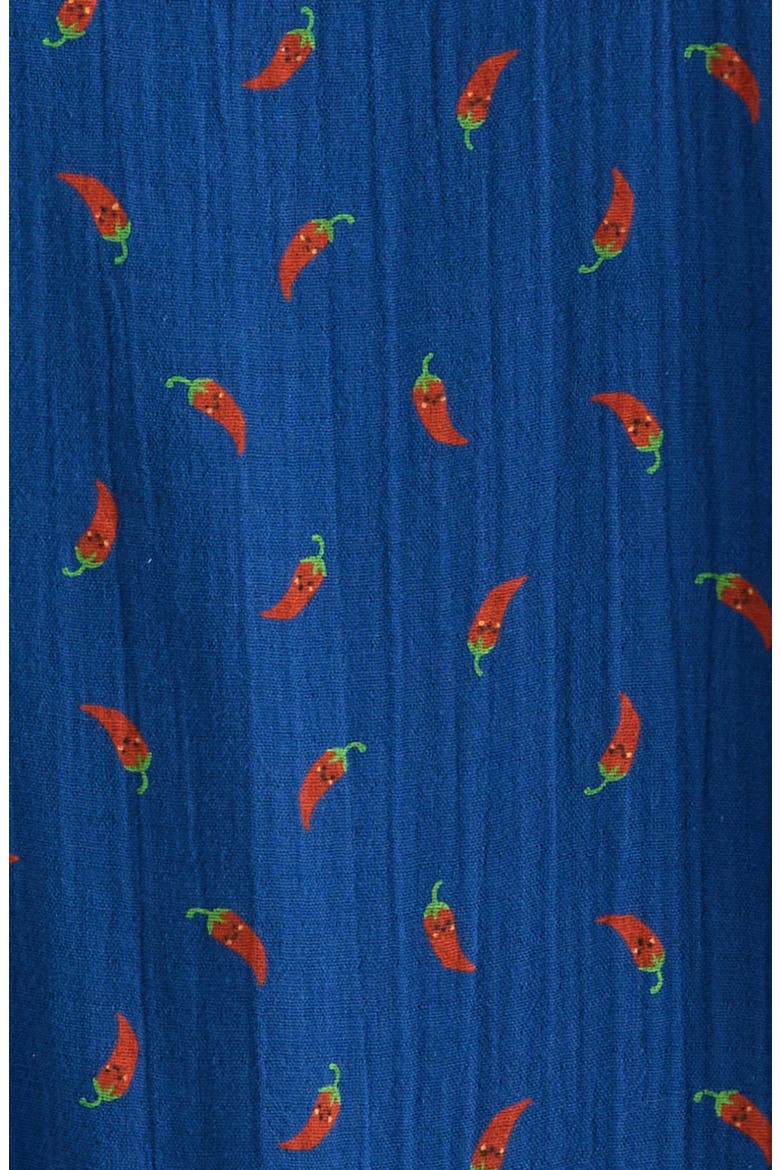 Cotton Gauze Romper, Alternate, color, BLUE GALAXY CHILI PEPPERS