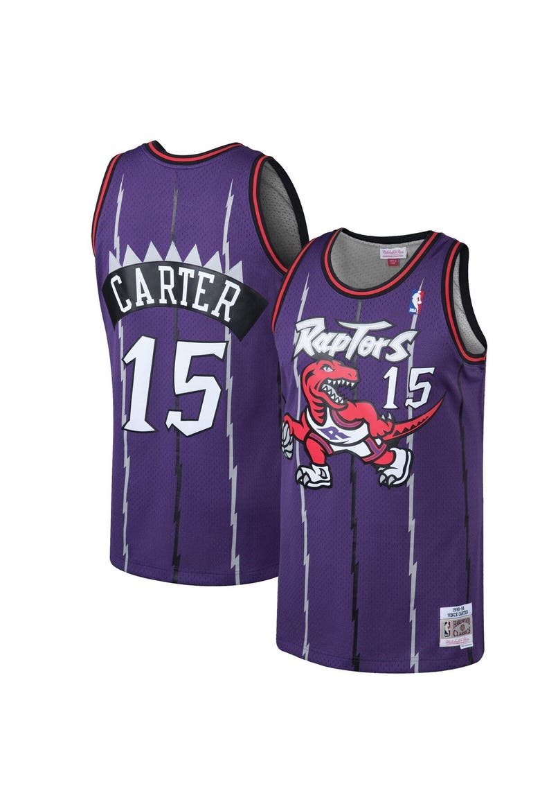 Men's Mitchell & Ness Vince Carter Purple Toronto Raptors 1998/99 Hardwood Classics Swingman Jersey, Main, color, Purple