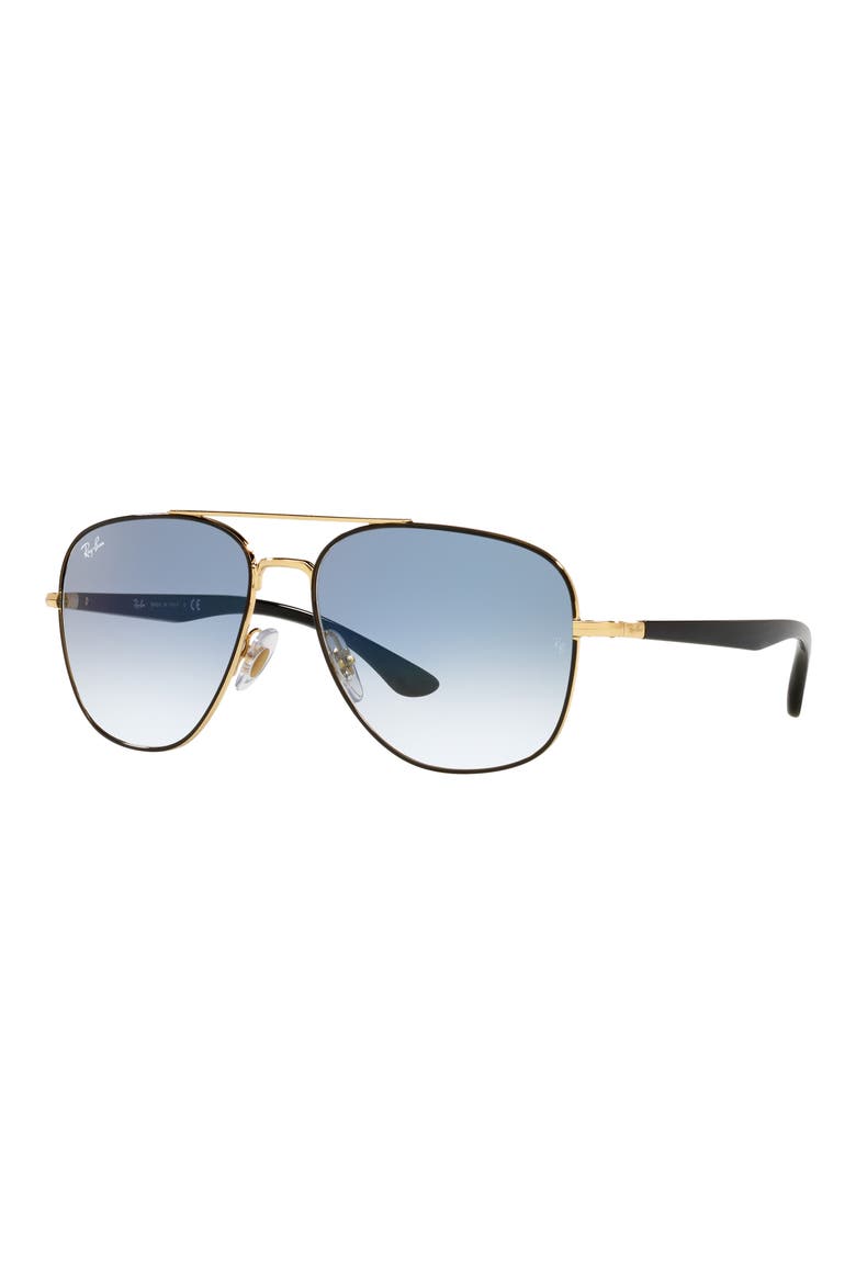 59mm Gradient Square Sunglasses, Alternate, color, BLACK
