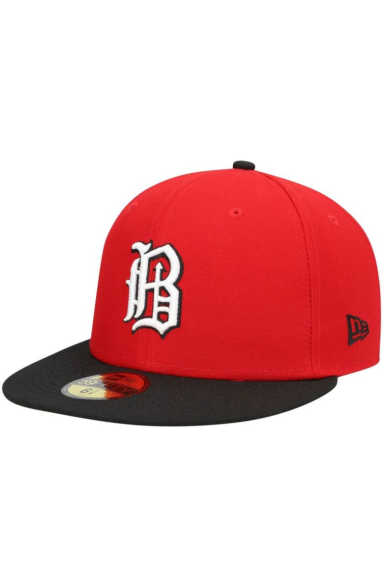 New Era Men's New Era Red Birmingham Barons Alternate Authentic Collection 59FIFTY Fitted Hat, Main, color, Red
