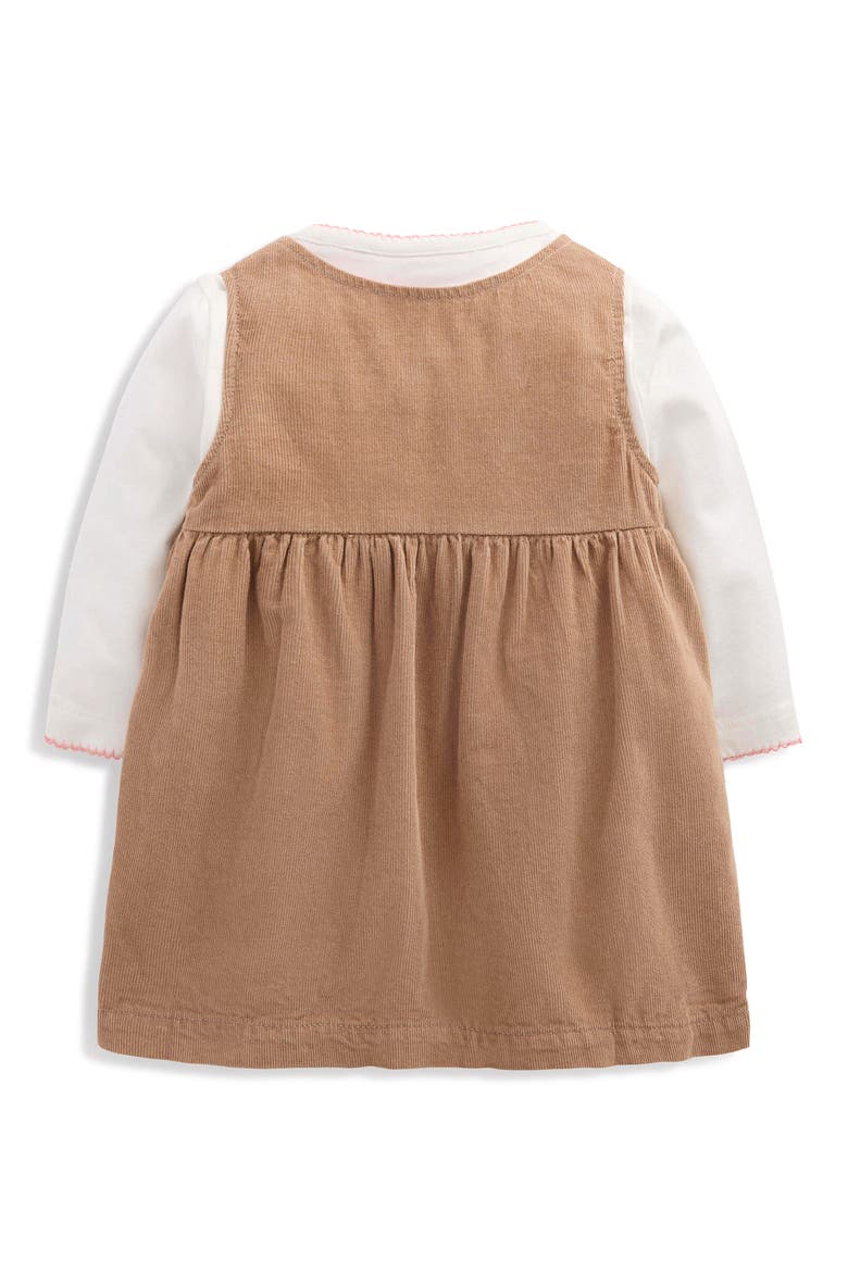 Kids' Embroidered Corduroy Pinafore Dress & Tee Set, Alternate, color, GINGER EMBROIDERED