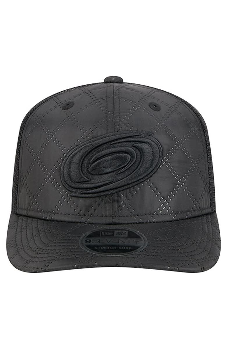 New Era Men's New Era  Black Carolina Hurricanes Quilted Nylon 9SEVENTY Adjustable Trucker Hat, Alternate, color, Black