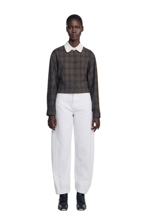 Check shirt with contrast collar