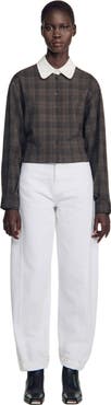 SANDRO Check shirt with contrast collar