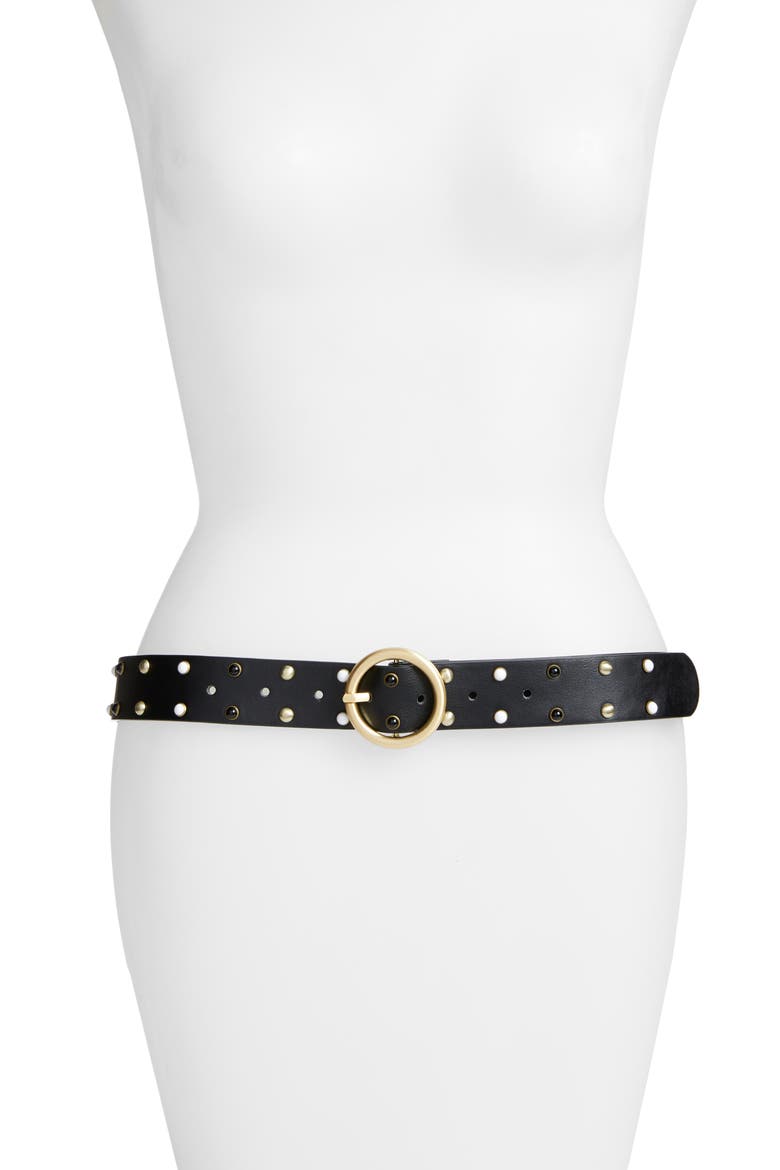 Studded Belt (Nordstrom Exclusive), Main, color, BLACK