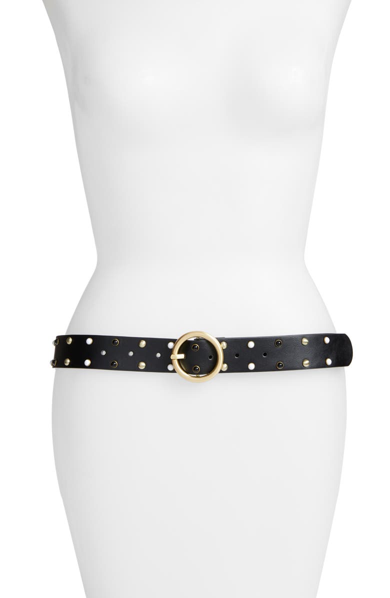 Something Navy Studded Belt, Main, color,