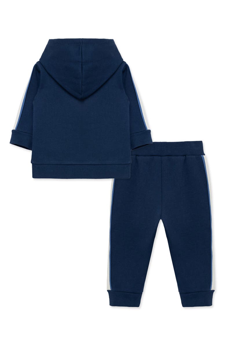Little Me Navy Fleece Hoodie & Joggers Set, Alternate, color, Navy