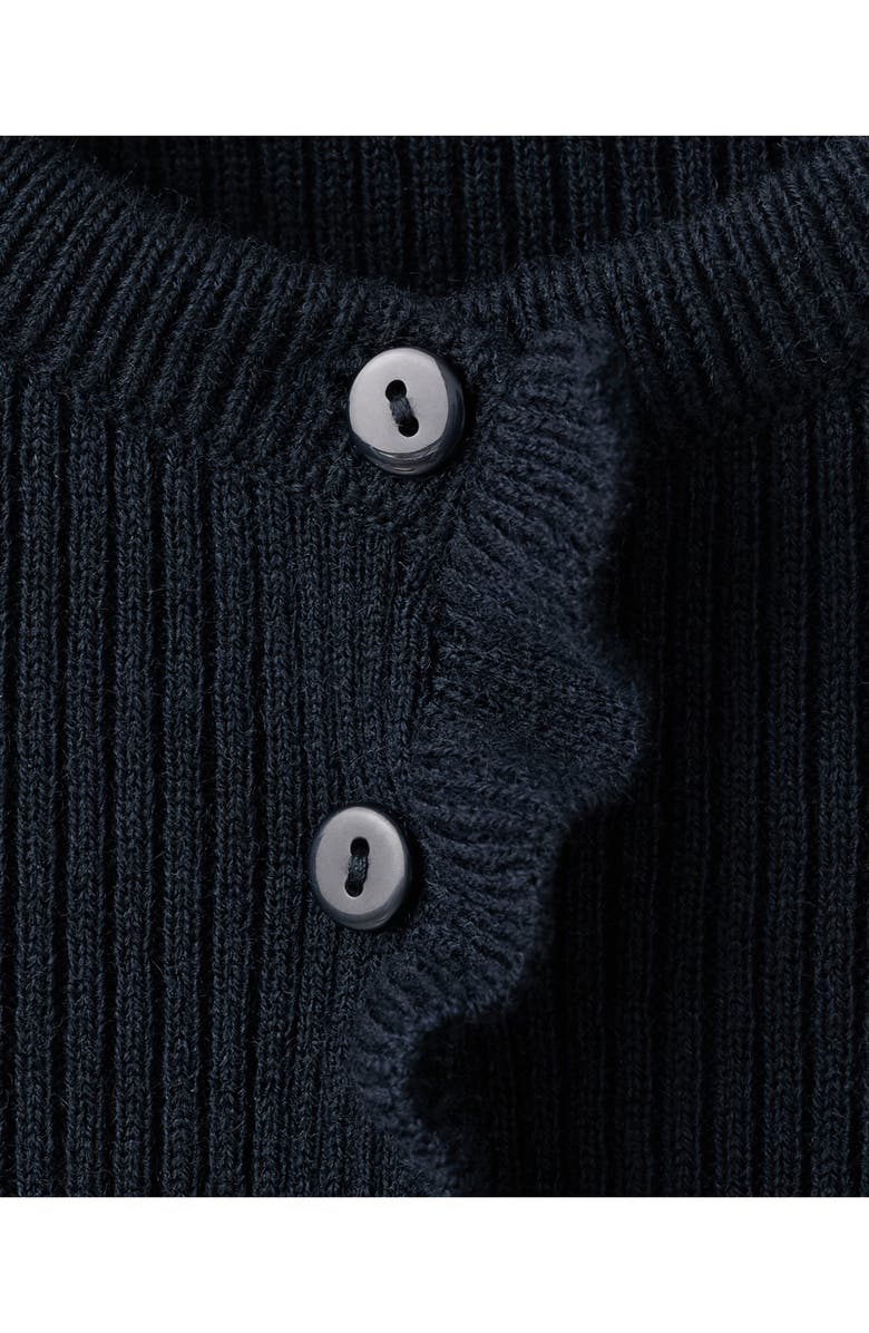 MANGO Ruffle Trim Rib Cardigan, Alternate, color,