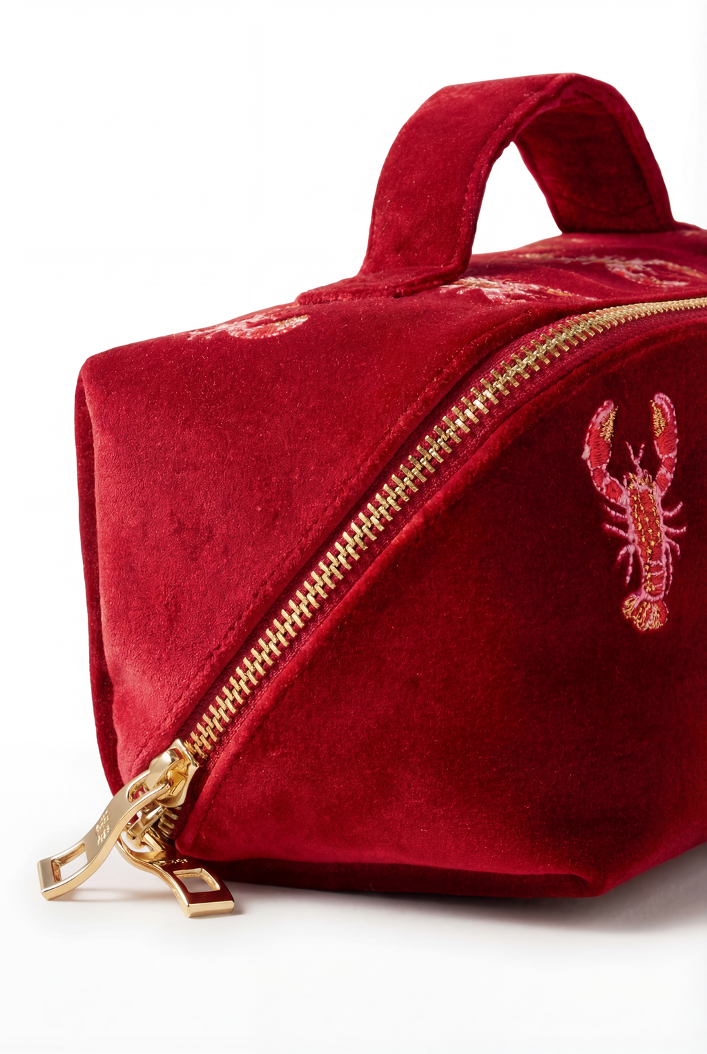 Lobster Open Flat Makeup Bag, Alternate, color, Red