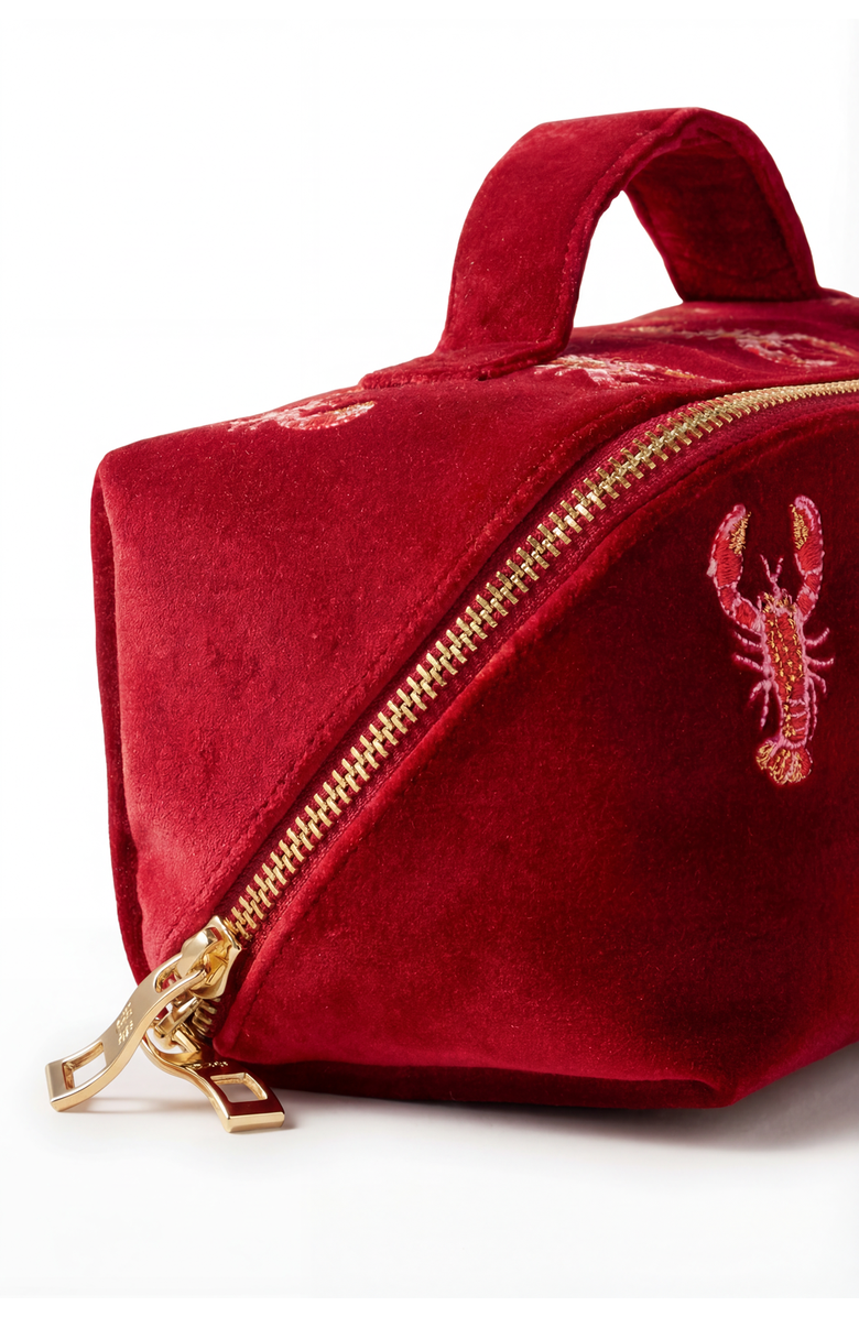 Elizabeth Scarlett Lobster Open Flat Makeup Bag, Alternate, color, Red