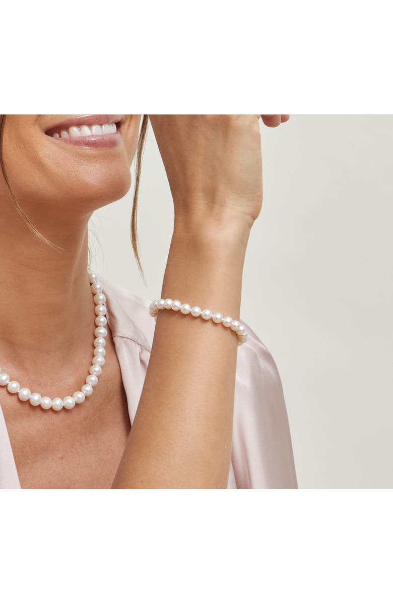 The Pearl Source Akoya Pearl Bracelet 6-6.5mm, Alternate, color, White Pearl - Finesse Clasp
