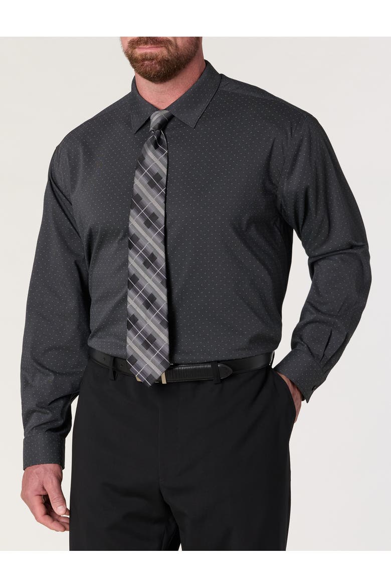 Big & Tall Performance Dress Shirt V2, Main, color, BLACK