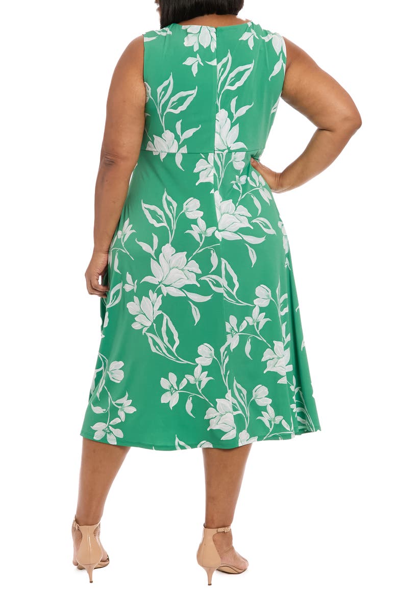 Keyhole Midi Dress, Alternate, color, K GREEN/ IVORY