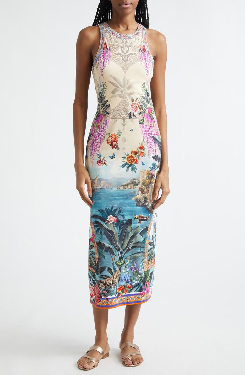 Camilla Bodrum Botanicals Jersey Tank Maxi Dress, Main, color, Bodrum Botanicals