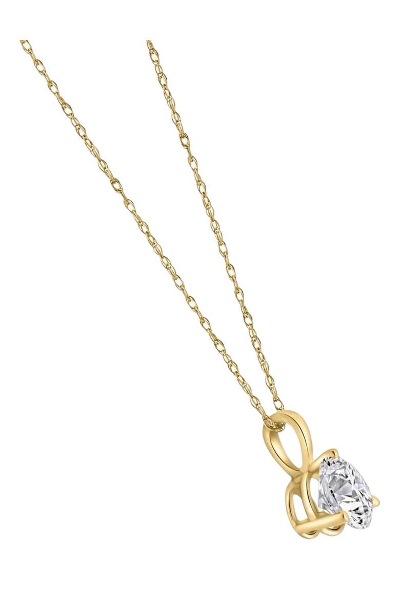 Bliss Diamond 1/3Ct Diamond Small Solitaire Pendant Lab Grown 14k Gold 3-Prong Necklace, Alternate, color, 14K Yellow Gold