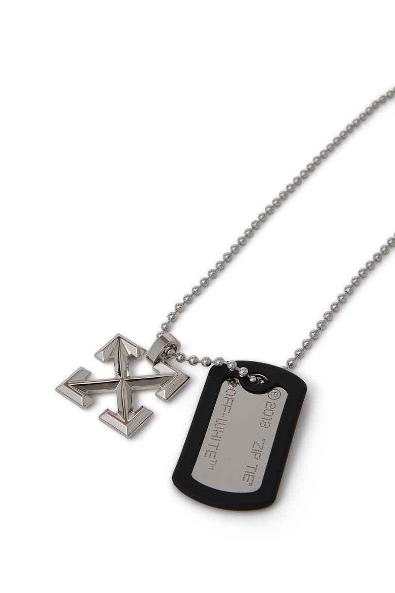 Arrow Logo Dog Tag Necklace, Alternate, color, Silver-Black