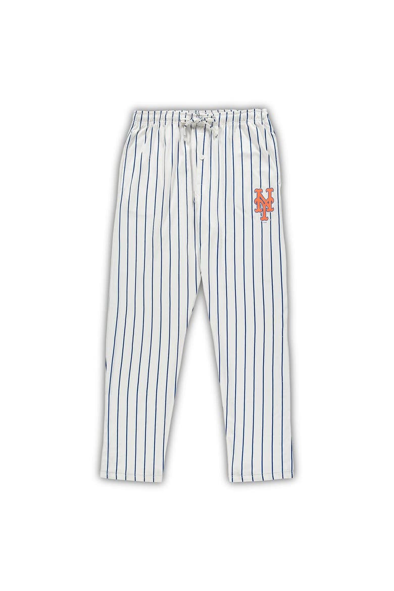 Men's Concepts Sport White/Royal New York Mets Big & Tall Pinstripe Sleep Set, Alternate, color, White