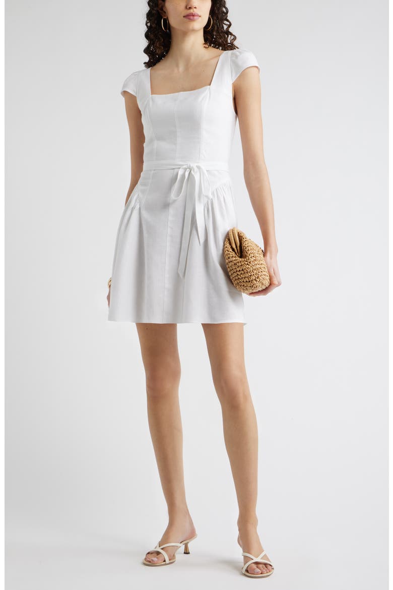 Fit & Flare Minidress, Alternate, color, WHITE