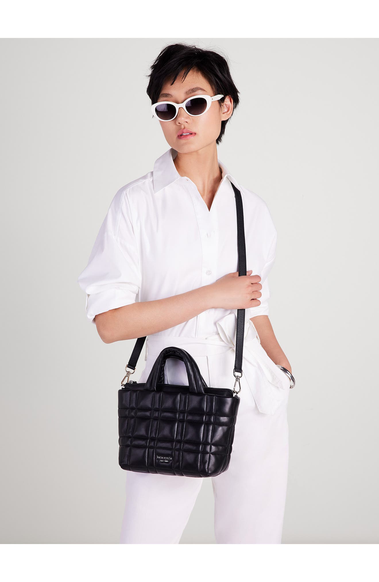 Kate Spade New York mini softwhere quilted leather tote, Alternate, color, 