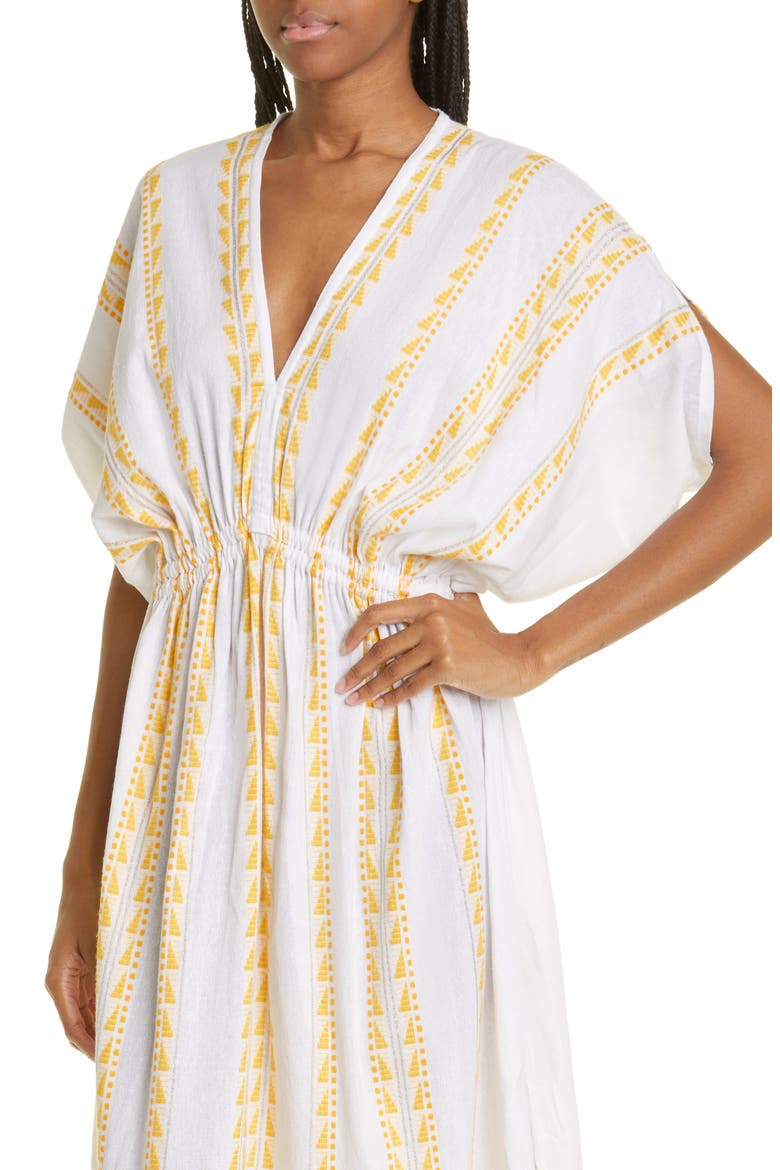 Abeba Plunge Neck Cover-Up Maxi Dress, Alternate, color, SUNSHINE YELLOW