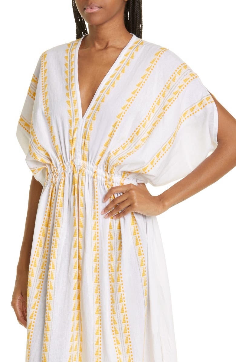 lemlem Abeba Plunge Neck Cover-Up Maxi Dress, Alternate, color,