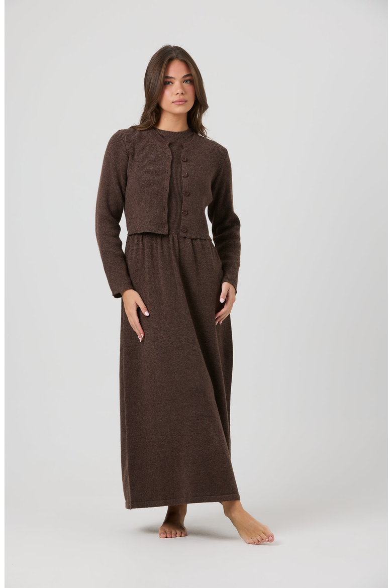 Rowyn Dress, Alternate, color, Brown