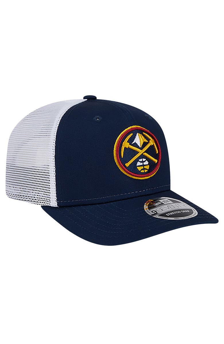 New Era Men's New Era Navy/White Denver Nuggets Trucker 9SEVENTY COOLERA Stretch-Snap Hat, Alternate, color, Navy