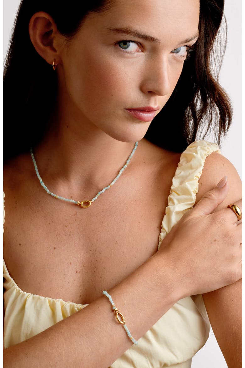 Amazonite Bracelet, Alternate, color, Gold