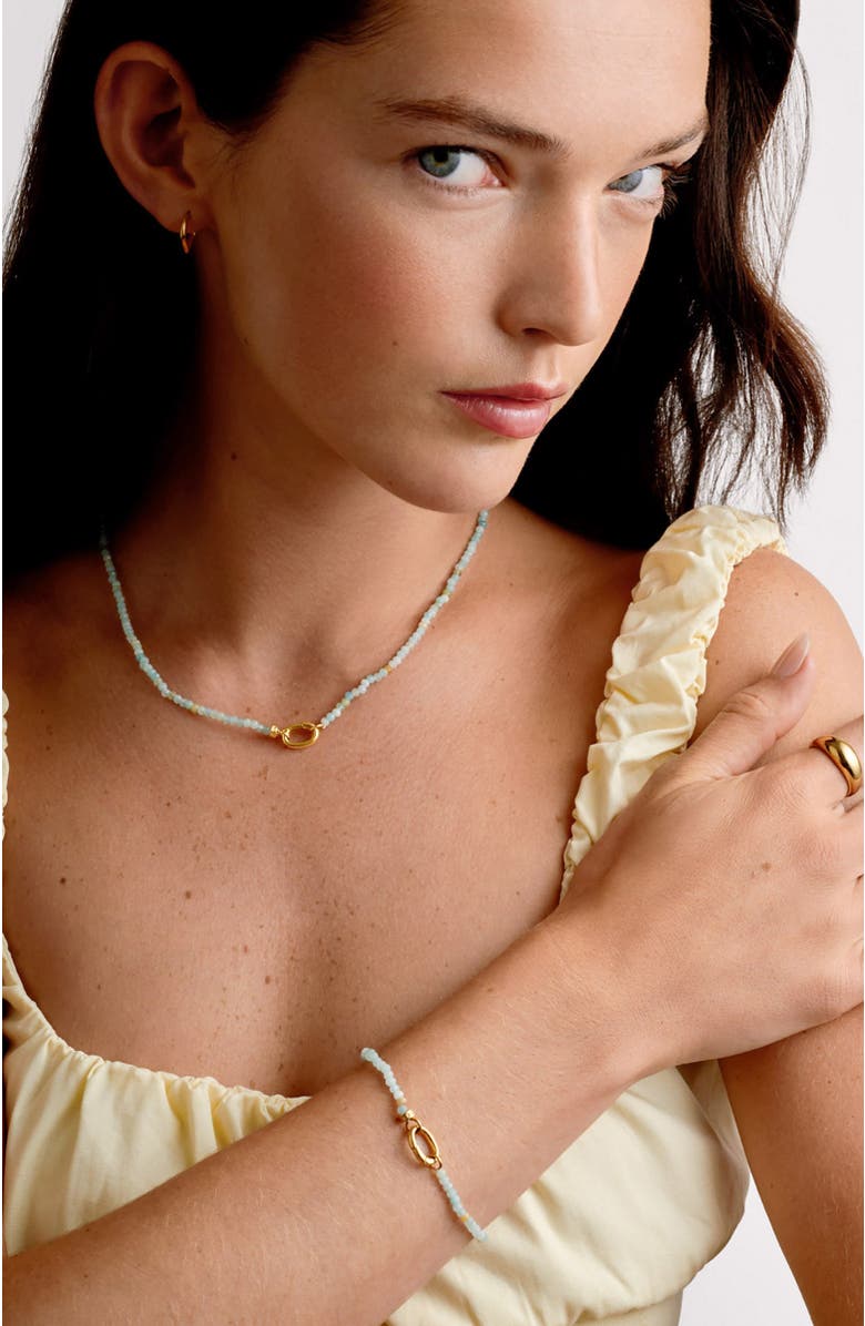 Katie Loxton Amazonite Necklace, Alternate, color, Gold