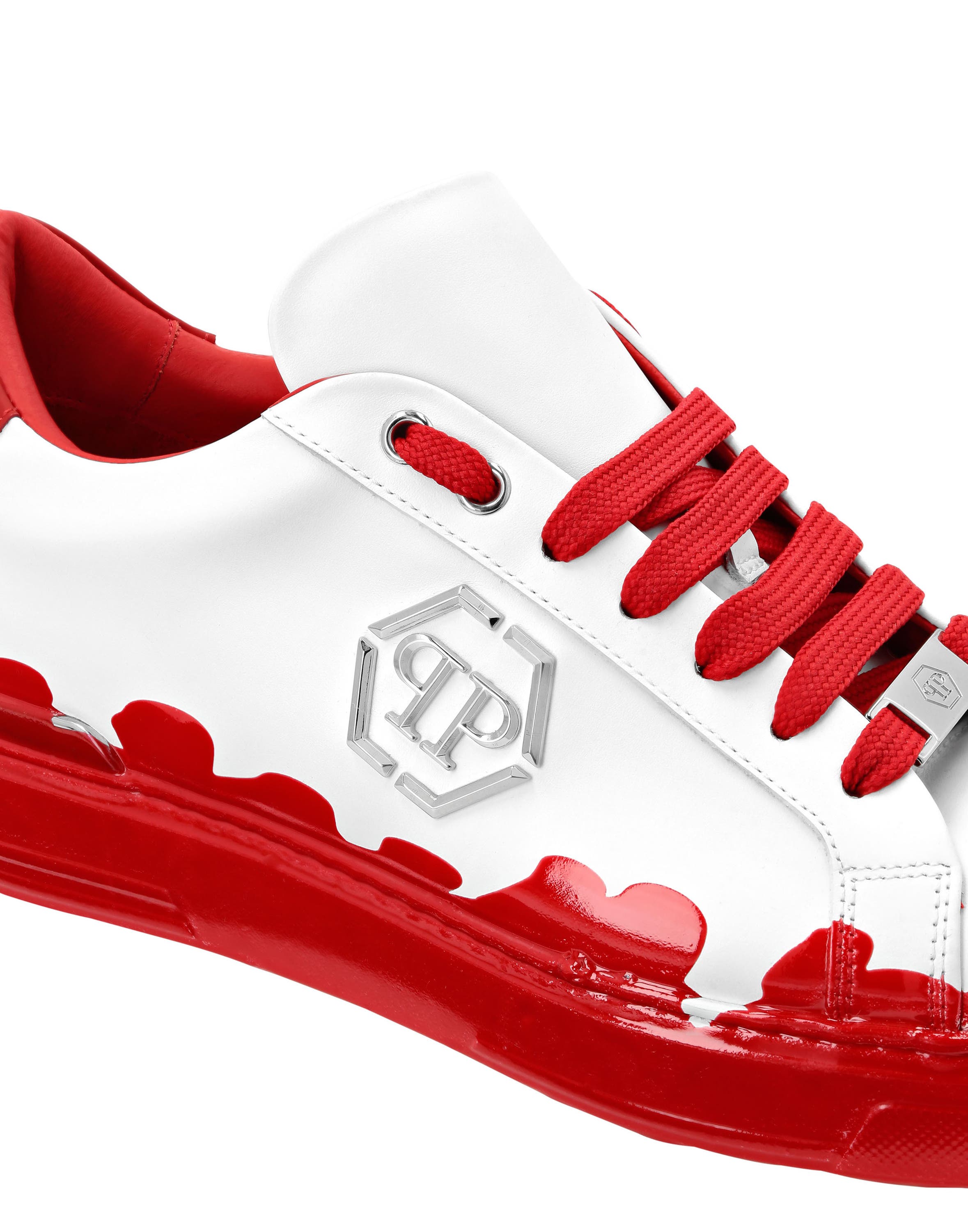 Nappa Leather Low Top Sneakers Carson Paint Unisex, Alternate, color, red