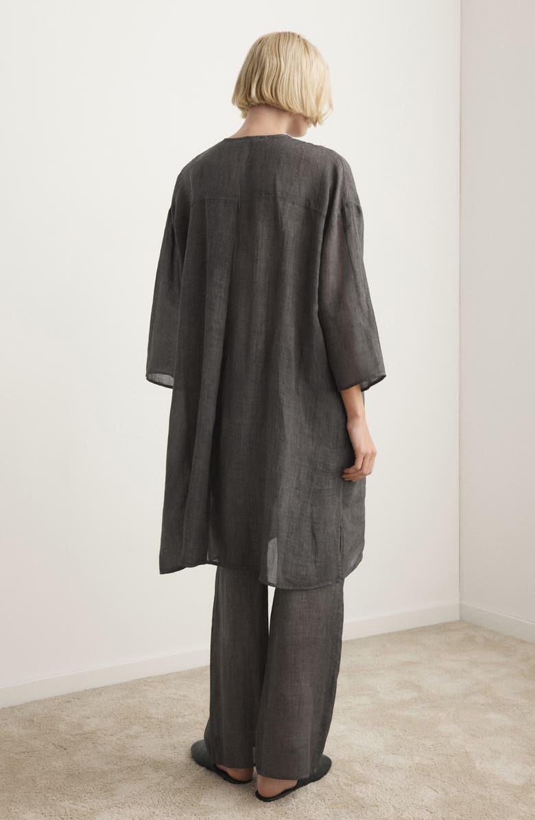 MANGO Ramie Pajama Pants, Alternate, color, Charcoal