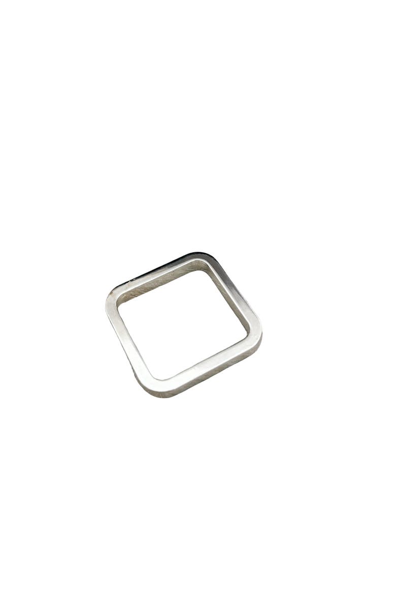 Modern Curves Metal Napkin Rings- Set of 4, Main, color, Shiny Silver