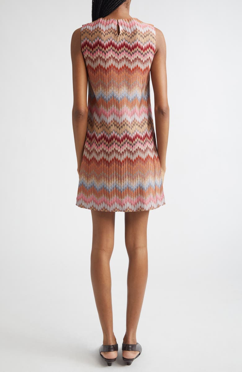 Missoni Chevron Stripe Sleeveless Knit Minidress, Alternate, color, Multi Green Camel White Pink