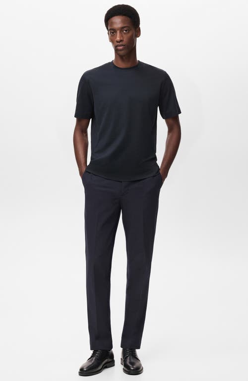 Mango Regular Fit Medium Weight Cotton T-shirt In Blue