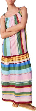 NEXT Stripe Tie Strap Maxi Sundress