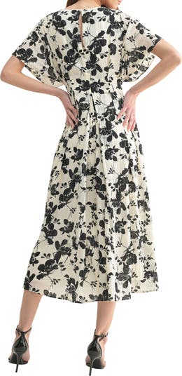 Dolman Sleeve Cinched Waist A-Line Dress