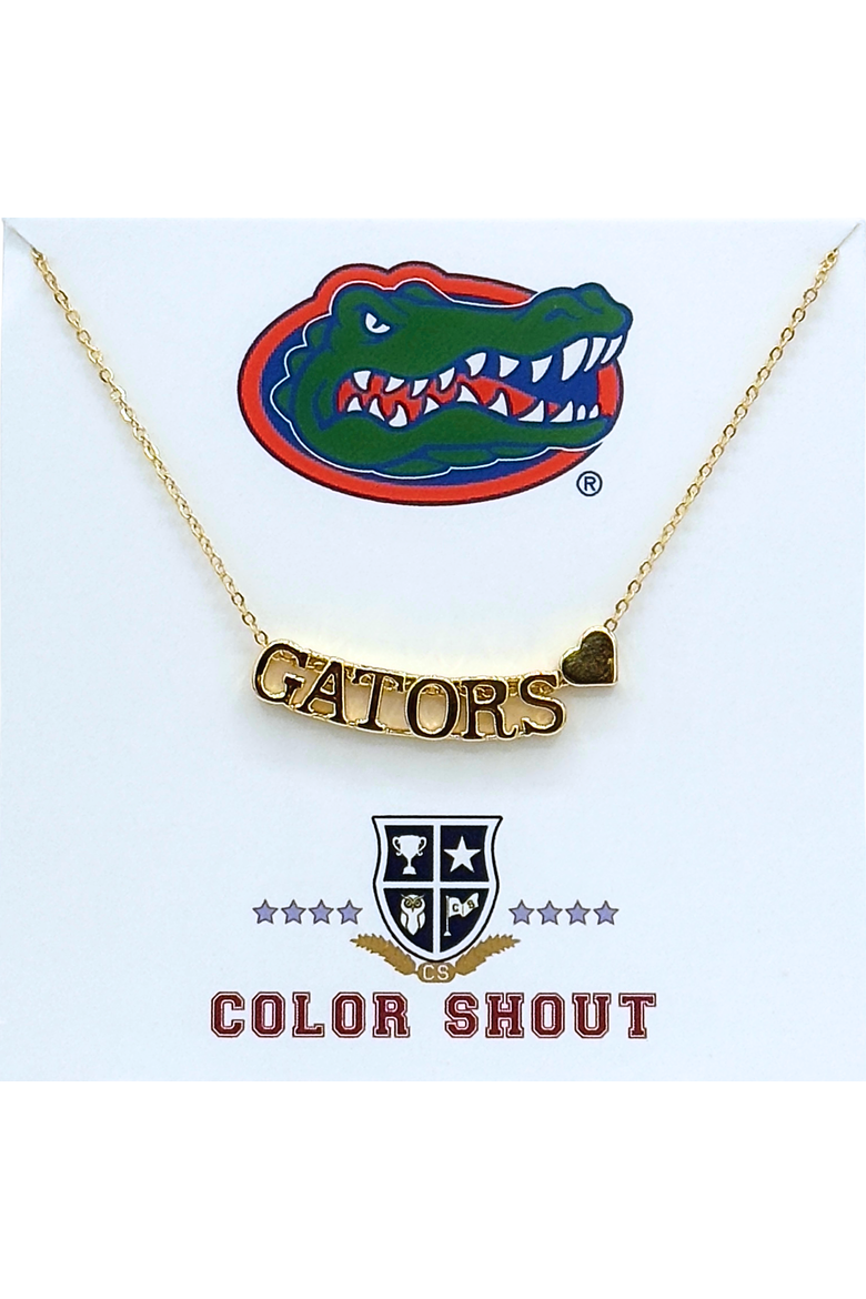 University of Florida Gold Heart Necklace, Main, color, Yellow Gold