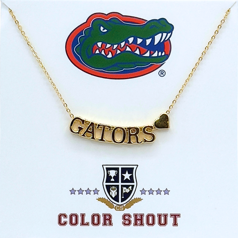 University of Florida Gold Heart Necklace